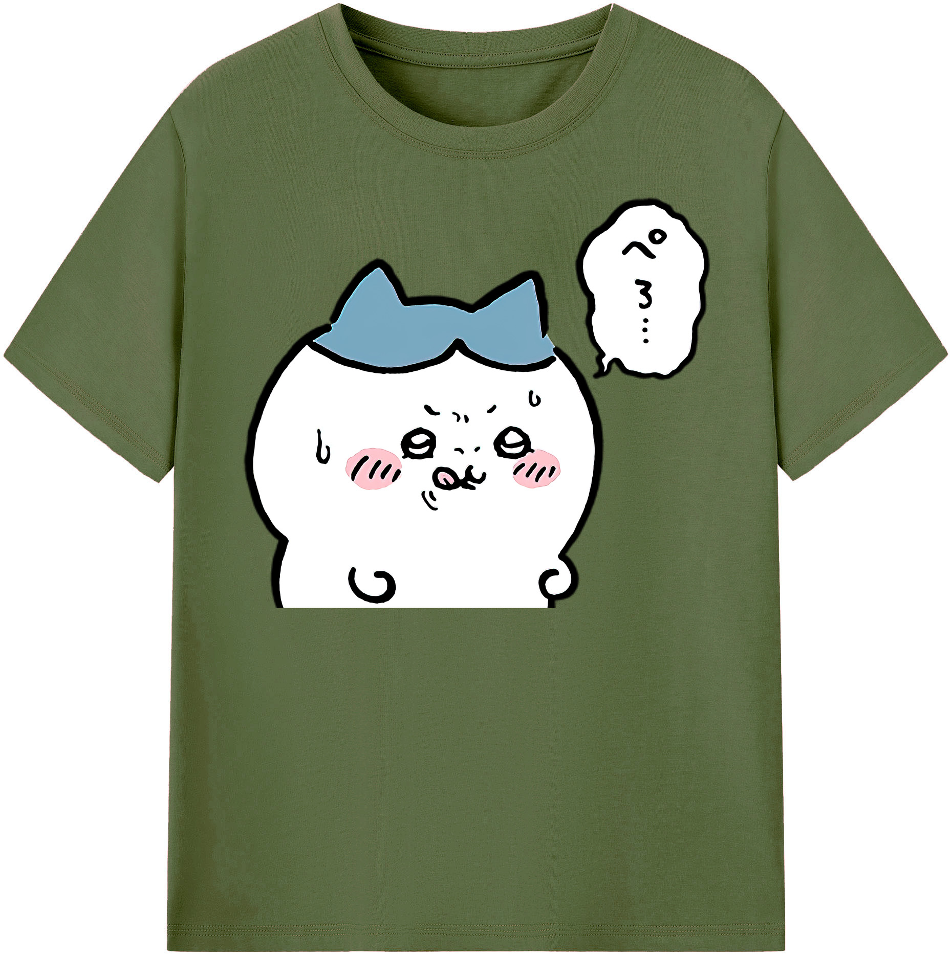 （画像用） ちいかわ ハチワレ Chii-kawa hachiware 綿100％半袖Tシャツ（フロントプリント）